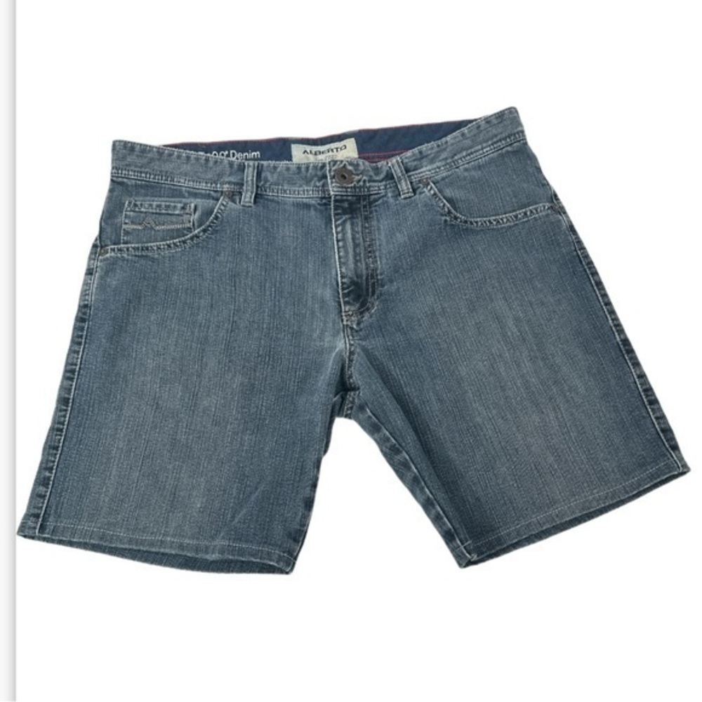MEN'S ALBERTO T400 MODERN FIT 890 STONE JEAN SHORTS  LUXURY WAIST‎ 35 (1703)